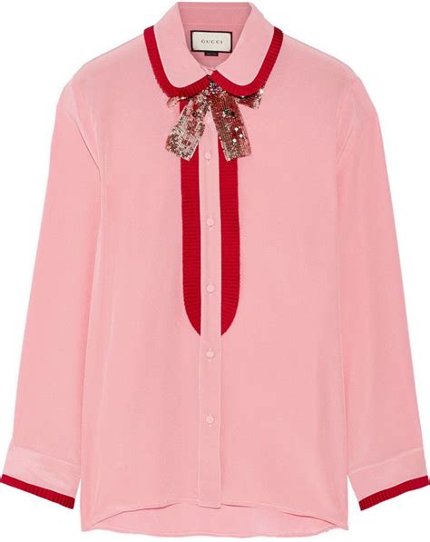 free gucci shirt pink|GUCCI Silk.